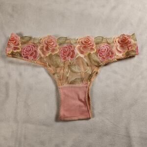 Victoria's Secret Dream Angels Lace Brazilian Panty - Pastel Pink Green - Small